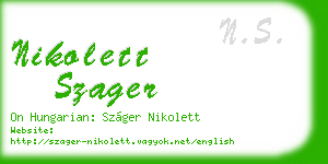 nikolett szager business card